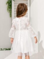 ⁦فستان اكمام دانتل ابيض⁩ - الصورة ⁦3⁩