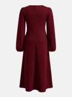 ⁦فستان بأكمام طويلة وخامة ليكرا⁩ - الصورة ⁦2⁩