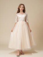 فستان بناتي تطريز ورود