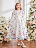 فستان طويل نقشة فراشة