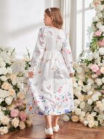 ⁦فستان طويل نقشة فراشة⁩ - الصورة ⁦2⁩