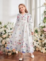 ⁦فستان طويل نقشة فراشة⁩ - الصورة ⁦4⁩