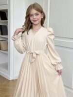 فستان ماكسي طويل بيج