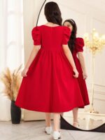 ⁦فستان تصميم راقي بالون الاحمر⁩ - الصورة ⁦2⁩