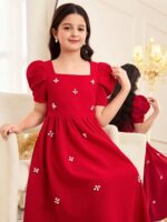 ⁦فستان تصميم راقي بالون الاحمر⁩ - الصورة ⁦4⁩