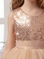 ⁦فستان ذهبي طويل بدون اكمام⁩ - الصورة ⁦6⁩