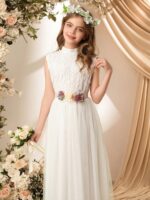 ⁦فستان بدون اكمام انيق ابيض⁩ - الصورة ⁦4⁩