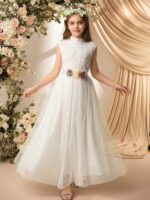 ⁦فستان بدون اكمام انيق ابيض⁩ - الصورة ⁦5⁩