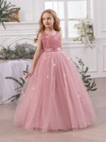 ⁦فستان حفلات بدون اكمام وردي⁩ - الصورة ⁦7⁩