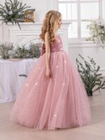 ⁦فستان حفلات بدون اكمام وردي⁩ - الصورة ⁦3⁩