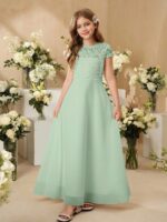 فستان انيق طويل مبطن اخضر