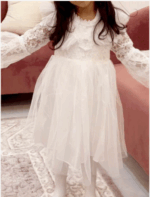 ⁦فستان اكمام دانتل ابيض⁩ - الصورة ⁦5⁩