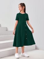 ⁦فستان اخضر كاجوال ليكرا⁩ - الصورة ⁦3⁩