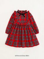 ⁦فستان شتائي طفلة لون احمر⁩ - الصورة ⁦5⁩