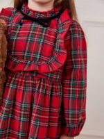 ⁦فستان شتائي طفلة لون احمر⁩ - الصورة ⁦7⁩