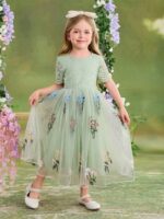 فستان صغيرات اخضر