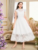 ⁦فستان أبيض طويل أنيق للحفلات⁩ - الصورة ⁦3⁩