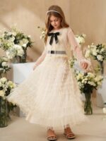 ⁦فستان بتصميم راقي لون بيج⁩ - الصورة ⁦3⁩