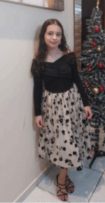 ⁦فستان اسود وبيج للحفلات⁩ - الصورة ⁦7⁩