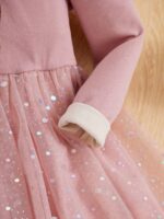 ⁦فستان يونيكورن شتائي وردي⁩ - الصورة ⁦9⁩