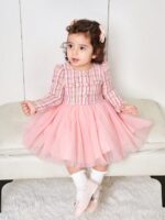 ⁦فستان شتائي للاطفال وردي⁩ - الصورة ⁦5⁩