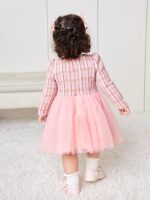 ⁦فستان شتائي للاطفال وردي⁩ - الصورة ⁦2⁩