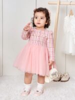 فستان شتائي للاطفال وردي
