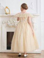 ⁦فستان حفلات ذهبي طويل ومبطن⁩ - الصورة ⁦2⁩