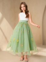 ⁦فستان أنيق مطرز بنقشة أزهار⁩ - الصورة ⁦5⁩