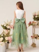 ⁦فستان أنيق مطرز بنقشة أزهار⁩ - الصورة ⁦2⁩