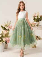 فستان أنيق مطرز بنقشة أزهار