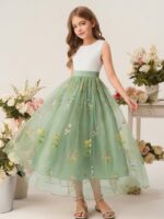 ⁦فستان أنيق مطرز بنقشة أزهار⁩ - الصورة ⁦3⁩