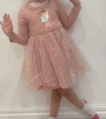 ⁦فستان يونيكورن شتائي وردي⁩ - الصورة ⁦8⁩