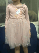 ⁦فستان يونيكورن شتائي وردي⁩ - الصورة ⁦6⁩