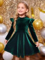 فستان قديفة اخضر