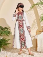 ⁦كلابية بنقشة رمضانية بلون ابيض⁩ - الصورة ⁦3⁩