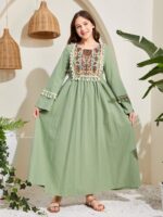 ⁦دراعة طويلة بلون اخضر⁩ - الصورة ⁦6⁩