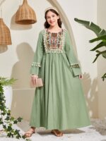 ⁦دراعة طويلة بلون اخضر⁩ - الصورة ⁦7⁩